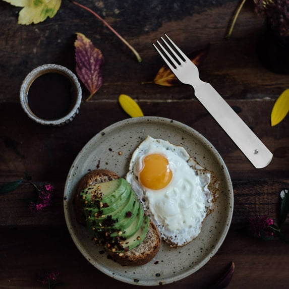 GOOHOCHY 4pcs in 1 Set Portable Utensils Cutlery Set 4-Piece Including Fork Spoon Stainless Steel Set for Travel Camping (Silver)