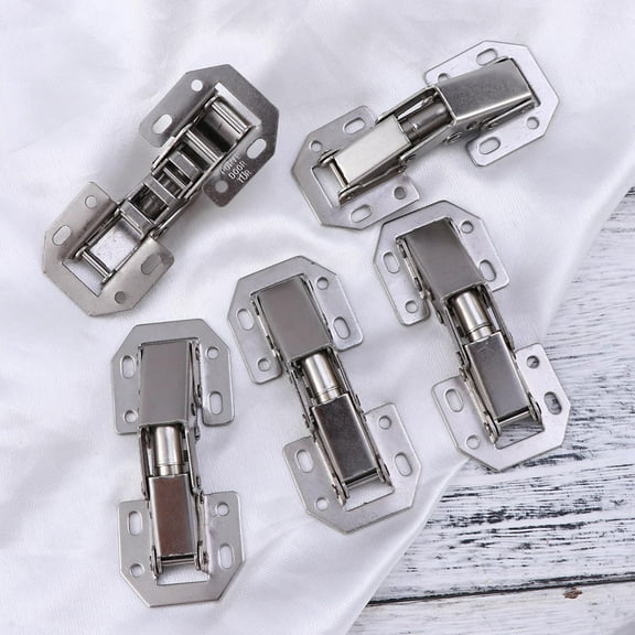 GOOHOCHY 5 PCS Cabinet Door Hinge Hidden Hinges for Doors Kitchen Silver