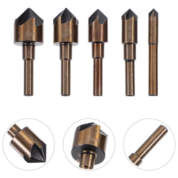 FUTUREORYY Chamfer Tool High Speed Steel 5Pcs Set 2.16X0.73X0.73in