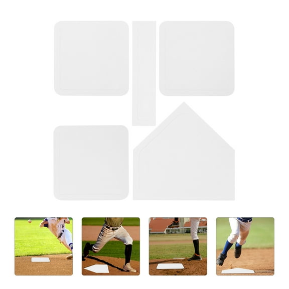 GOOHOCHY 5 Pcs Baseball Training Equipment Bases for Baseballs Softball White