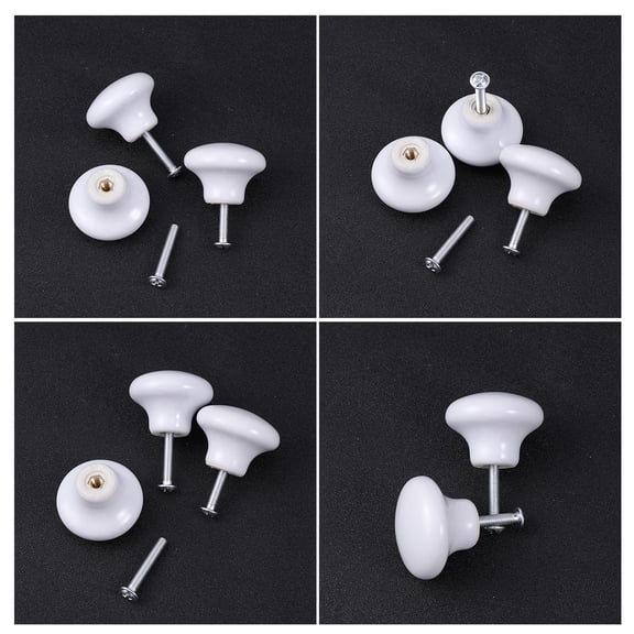 GOOHOCHY  5 Pcs Door Ceramic Handle Delicate Knobs Simple Design