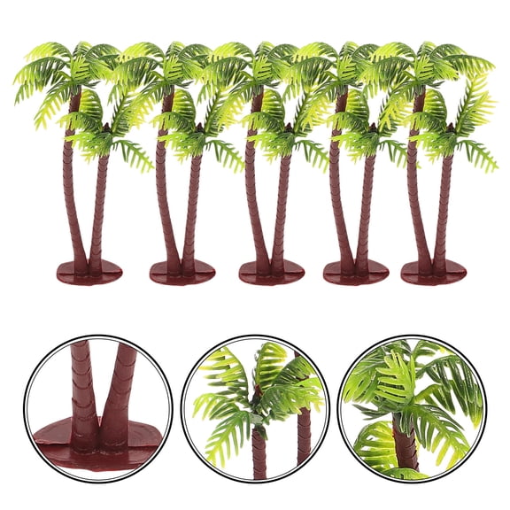GOOHOCHY 5 Pcs Indoor Simulated Coconut Tree Decoration Miniature Garden