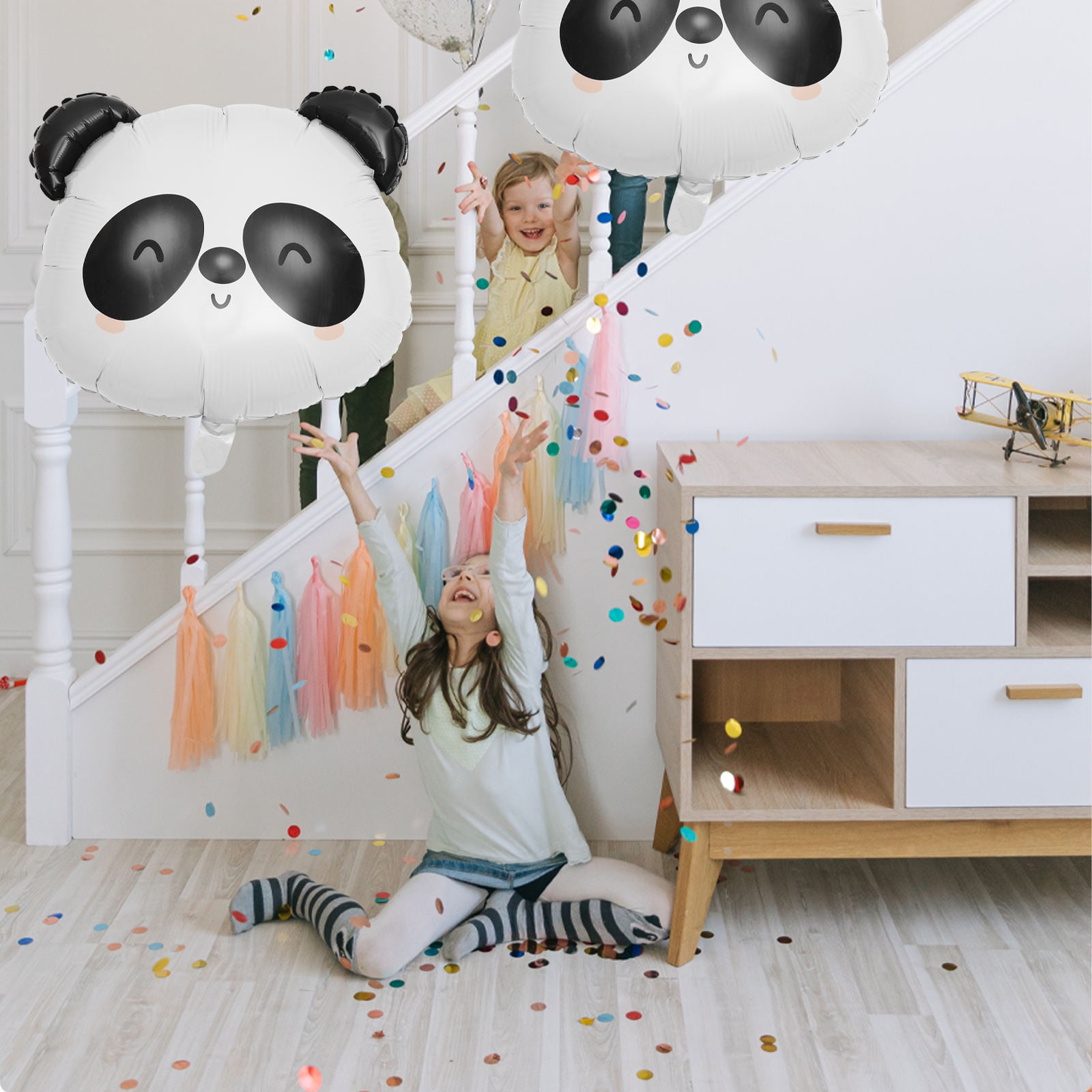 GOOHOCHY 5 Pcs Jungle Animal Balloons Panda Balloon Panda Themed Party ...