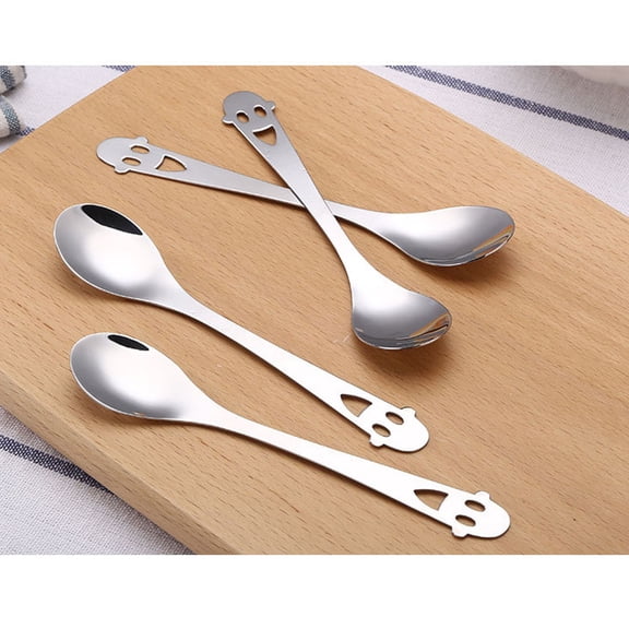 GETAJGHSD 5Pcs Mirror Polished Stainless Steel Coffee Spoons with Smile Face Handle for Kitchen Use