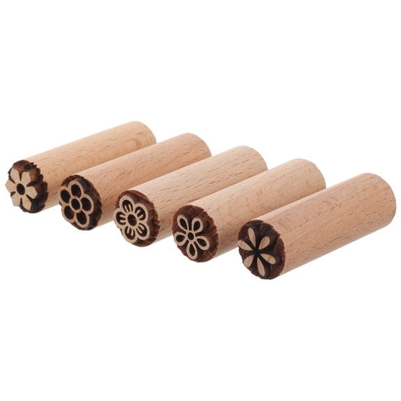 Mobutofu 5Pcs Multi Function Wooden Stamps Small Size for Diary Scrapbook and Card Making