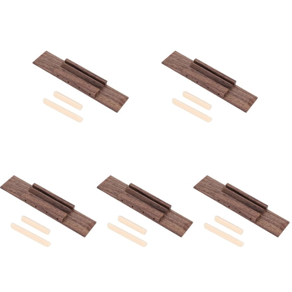 GOOHOCHY 5 Sets Wood Ukulele Bridge Replacement Nut Saddle Wood Bridge Ukulele Parts