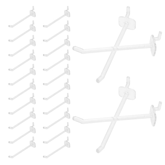 GOOHOCHY 50-Pack Transparent Pegboard Hooks for Hanging Tools, Pegboard Accessories, and Shelf Organization