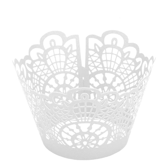 Mobutofu 50Pcs White Cupcake Wrappers Paper Baking Cups for Elegant Cake Decoration Parties