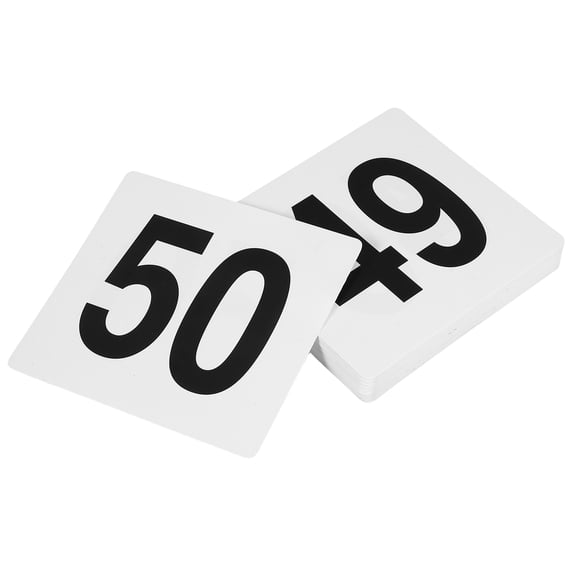 GOOHOCHY  50 Pcs Birthday Party Number Sign Table Numbers Wedding Cards for Seating White