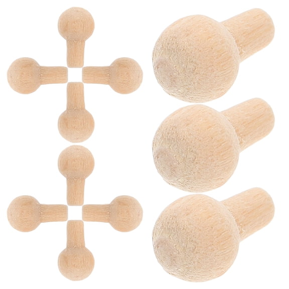 GETAJGHSD 50 Pcs Dollhouse Door Handle Khaki Wood re For DIY Projects Easy Installation Creative Applications