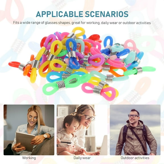 GOOHOCHY 50 Pcs Women Mirror Skid Ring Sports Eyeglass Retainers Child