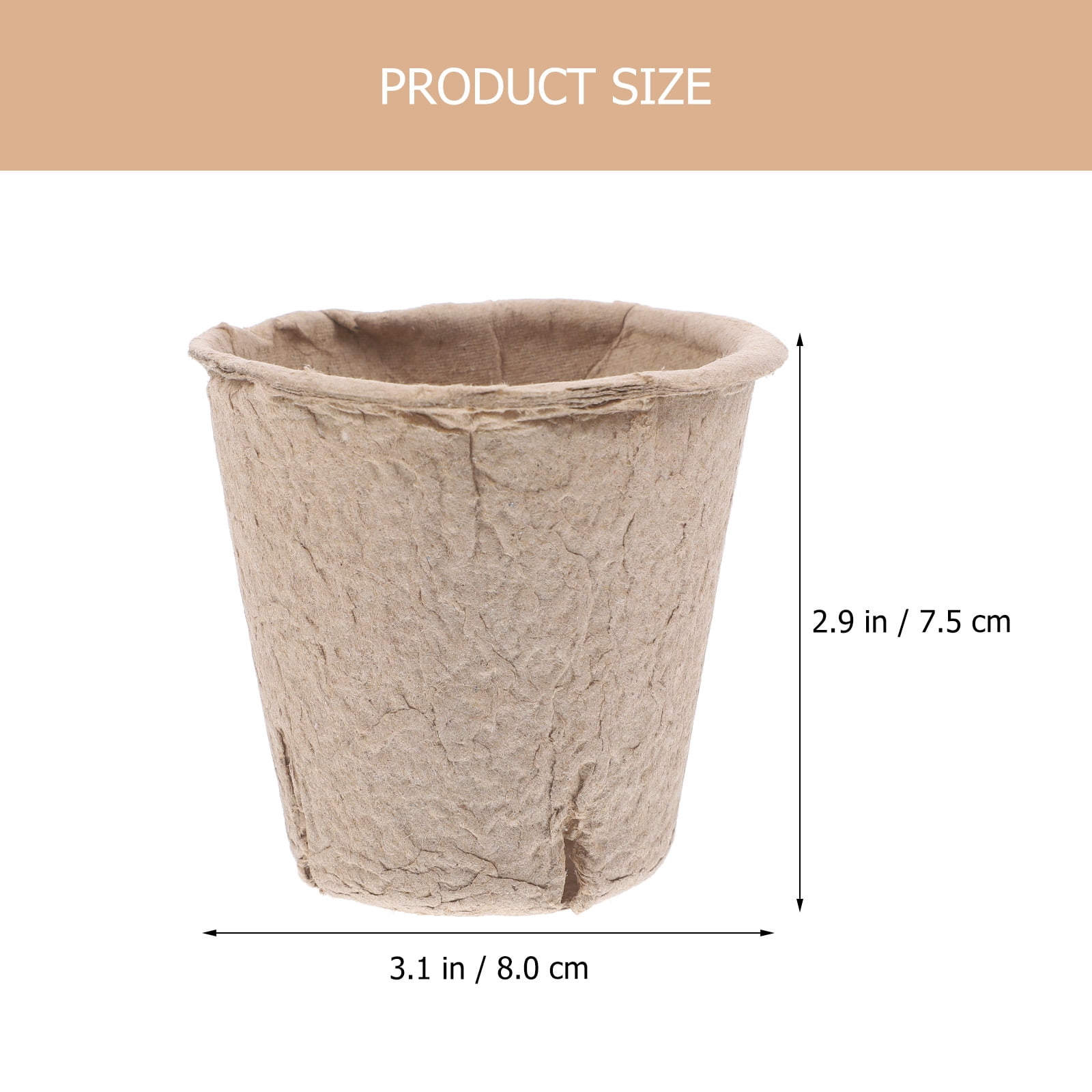 FUTUREORYY Germination Pots Khaki Paper 50 Sets 3.1X3.1X3.0In - Walmart.com