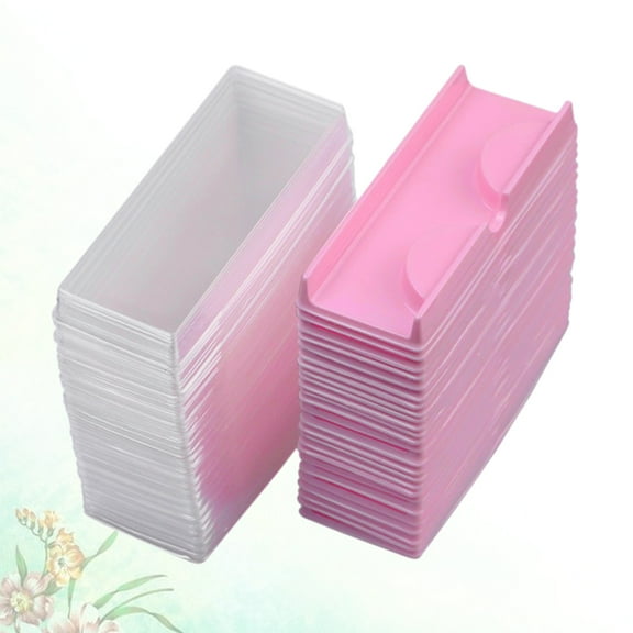 GOOHOCHY 50 Sets False Eyelash Box Pink Container Portable