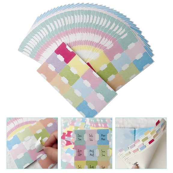 GOOHOCHY 50 Sheets Index Label Tabs Support Composite Material