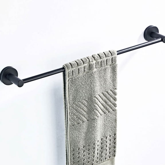 GOOHOCHY 50CM Modern Style Copper Towel Wall-mounted Hanging Rack Single Towel Holder Shelf Round Base for Kitchen Bathroom (Black)