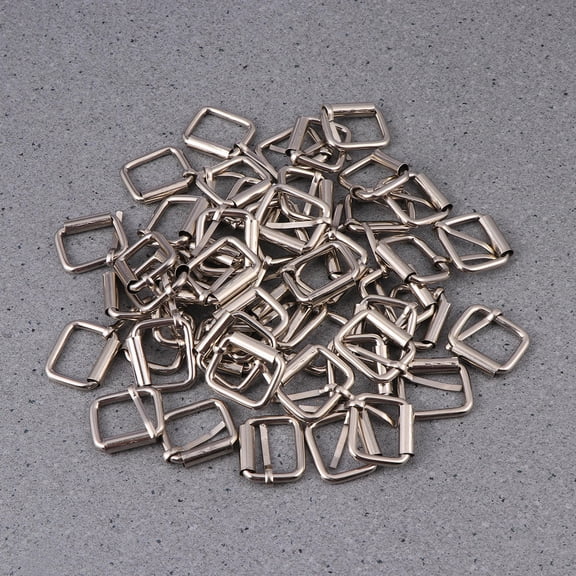 GOOHOCHY 50Pcs Silver Iron Roller Buckle Rings Diy Accessories For Shoes Handbag Parts Adjustable Length Durable Sturdy