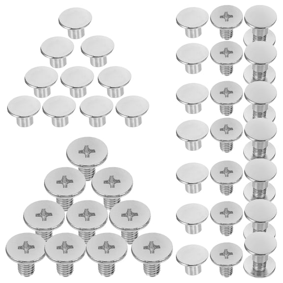 GOOHOCHY 50pcs Metal Binding Screws Rivets for Book Repair, Assembly and Craft Projects, Screw Fasteners