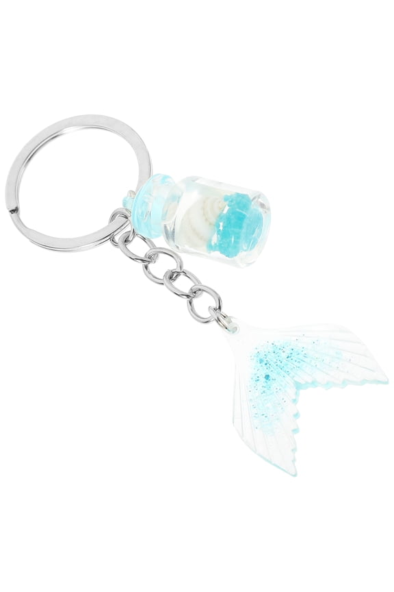 5Pcs Beach Bag Charm Accessory Metal Keychain with Gradient Fish Tail for Holiday present
