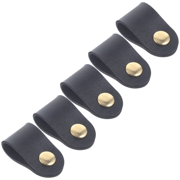 HONMEET Back to School Black Artificial Cable Organizer Straps for Home Use with 5pcs Cord Fixing Straps 5pcs