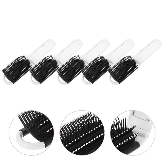 GOOHOCHY 5Pcs Portable Mini Hair Combs with Mirror Foldable Combs