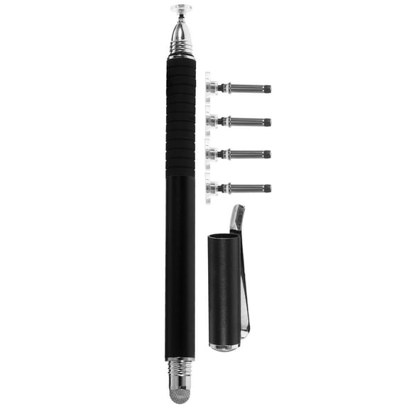 GOOHOCHY 5-Pack Black Metal Capacitive Stylus Pens with Double-Ended Design for Touchscreen Devices
