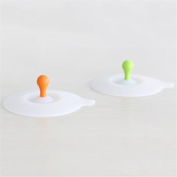 GOOHOCHY 5pcs Bean Sprout Shape Silicone Cup Lids Safe Practical Cup Covers (Mixed Color)