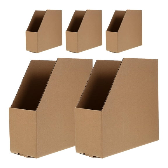 GOOHOCHY 5pcs Cardboard Storage Boxes Open Top Bin Boxes Corrugated Shelves Organizer Cases for Inventory Garage Warehouse Office Shop