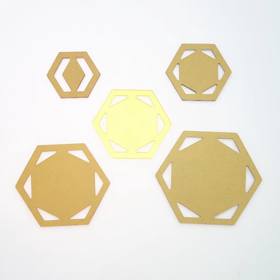 GOOHOCHY 5-Piece Hexagon Quilt Template Set for Sewing, Patchwork, Quilting, and Embroidery Crafts