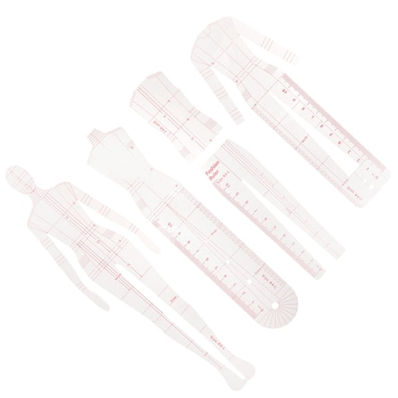GOOHOCHY 5pcs Quilting Ruler Multi-use Patchwork Templates Humanoid Cutter Template Acrylic Ruler or Quilting