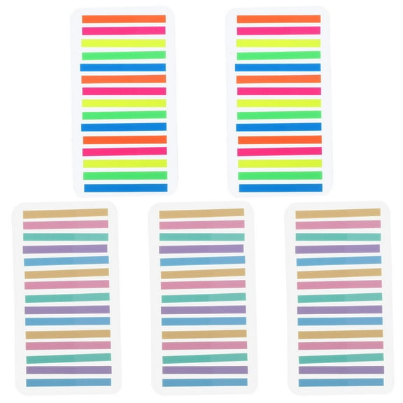 Mobutofu 5Pcs Transparent Sticky Notepads Ultrathin Index Tabs Multi Color Highlighting Content 3.93x2.16x0.2In
