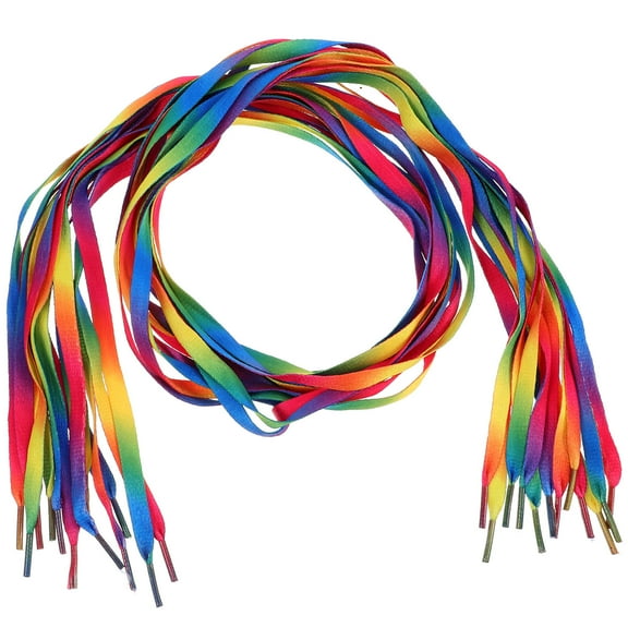 GOOHOCHY  6 Pairs Rainbow Laces Canvas Shoe Perfect Length Shoelaces Toddler Child