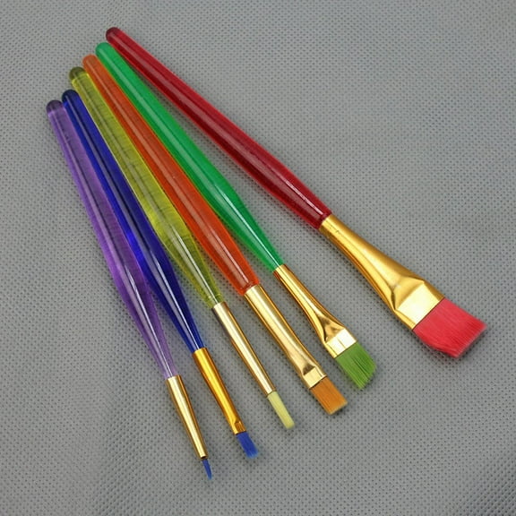 GOOHOCHY  6 Pcs Cake Icing Brush Painting Fondant Dusting Tool Child Colorful