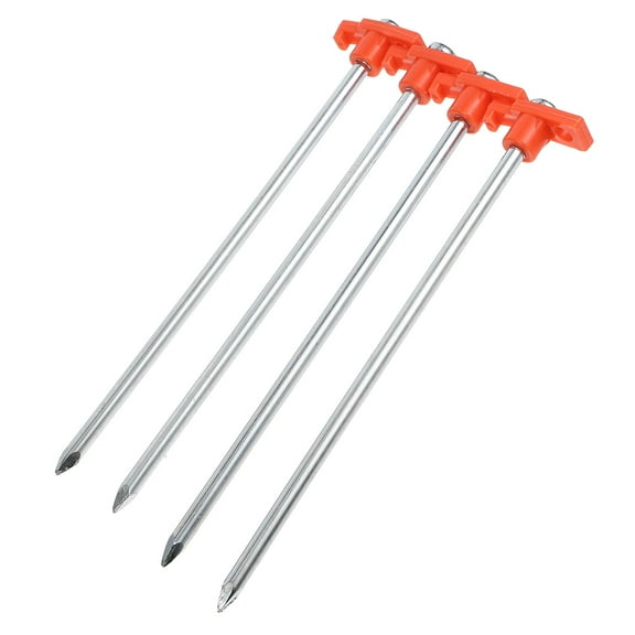 FUEENIRVA Camping Tent Pegs Tent Stakes Orange Heavy Duty Camping Gear 6pcs