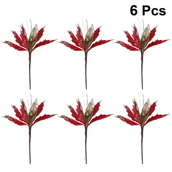 HINTRMENT Christmas Tree Decor Red 6Pcs