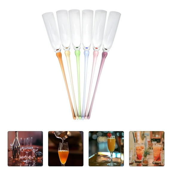 GETAJGHSD Colored Glass Goblets Tall Stemmed Acrylic Beverage Container for Adults at Parties 6Pcs