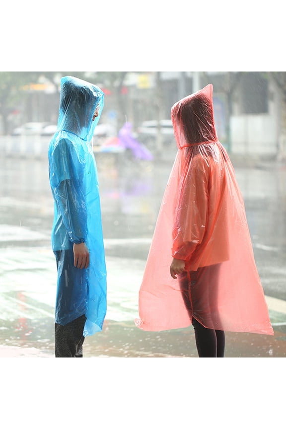 6Pcs Portable Thickened Disposable Rain Coat in Assorted Colors for Camping