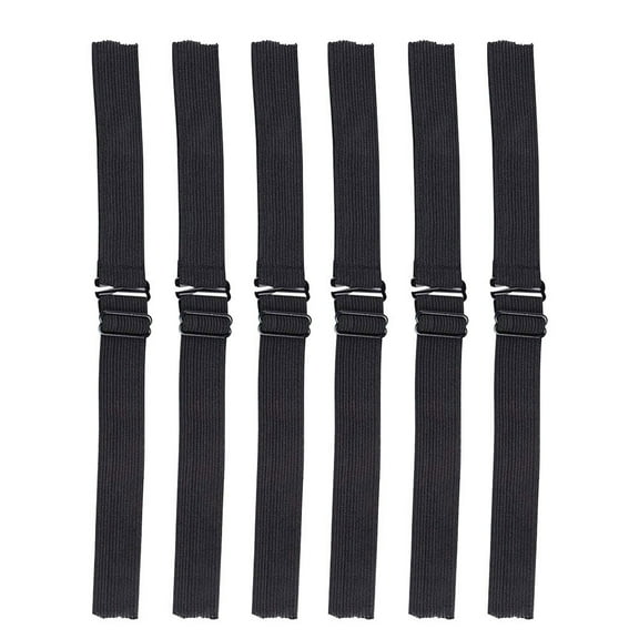 GOOHOCHY 6 Pcs Elastic Band Straps Wig Repair Tools 28X2.5cm Black