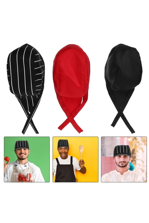 6 Pcs Kitchen Baker Hat Cloth Catering Hats Men and Women Work