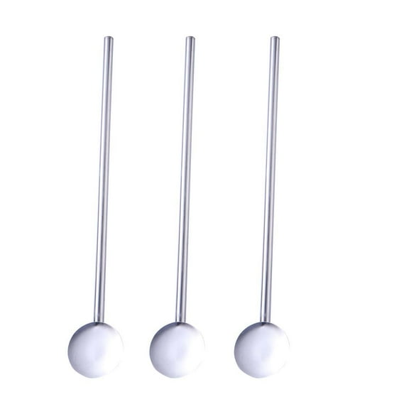 GOOHOCHY  6 Pcs/Pack Smoothie Stainless Steel Straw Spoon Drinking