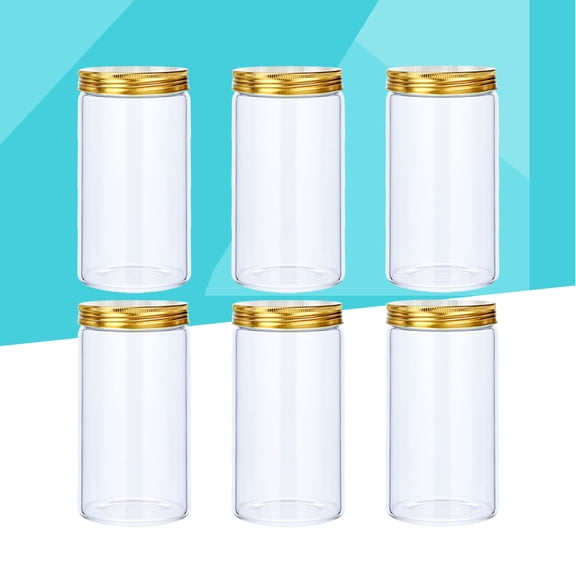 GOOHOCHY  6 Pcs Pantry Storage Containers with Lids Candy Jar Sugar Portable