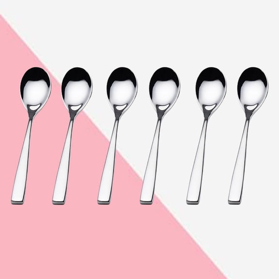 GOOHOCHY  6 Pcs Stainless Steel Spoons Soup Stir Stirrers Child Silver