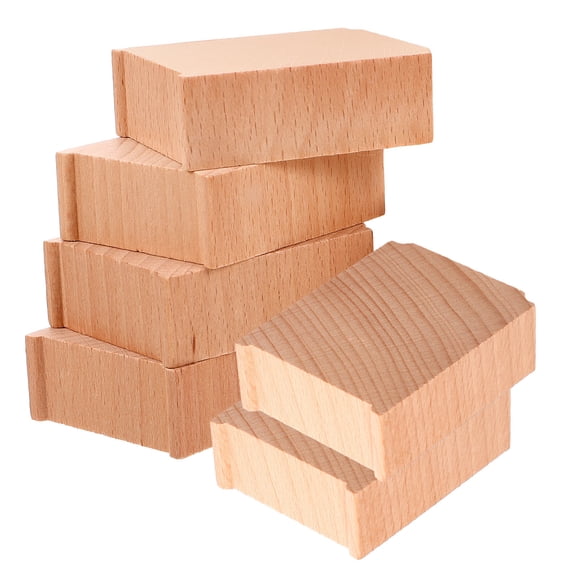 HINTRMENT 6-Pack Light Brown Beech Wood Pier Supports for Train Set Railway Accessories