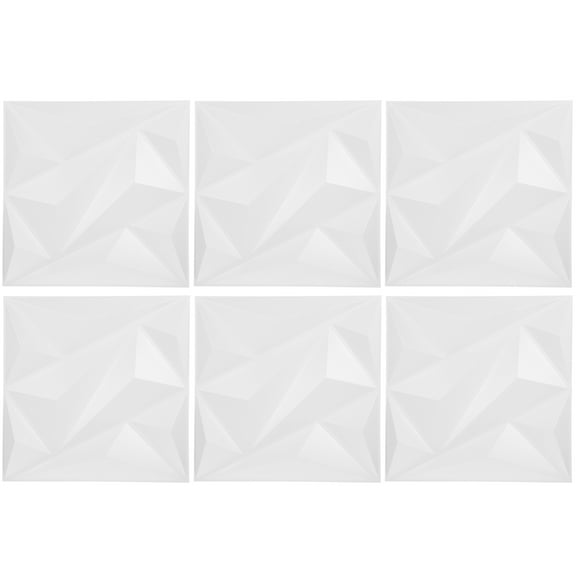 GOOHOCHY Decorative Pvc Wall Panels White 6Pcs 11.79X11.79X0.79In