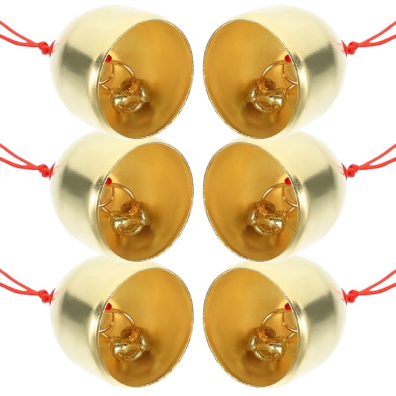 GOOHOCHY 6 Sets Red Round Bells for Crafts Hanging Bells for Decoration Home Decor Party Planners
