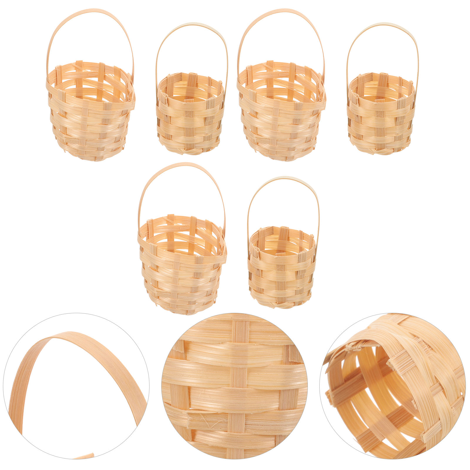 HOMEMAXS 2pcs Mini Woven Baskets With Handles Small Flower Baskets For Weddings And Parties - View #8