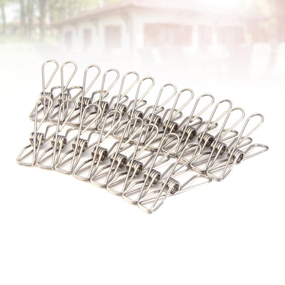 FUTUREORYY Spring Clip Stainless Steel Clips Silver 60PCS For Office Workers