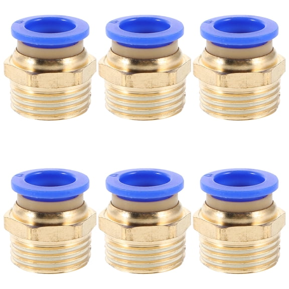 GOOHOCHY 6-Pack Air Hose Quick Connectors with Copper Thread, Pneumatic Straight Fittings for Easy and Fast Connection
