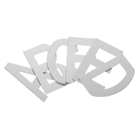 GOOHOCHY 6Pcs Durable Plated Silver Self Adhesive Letters for Outdoor Mailbox and Door Signs
