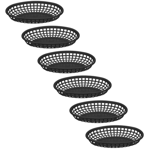 HONMEET ABS Boat Shape Reusable Burger Baskets for Home and Fast Food Use, 6 Pieces Food Trays