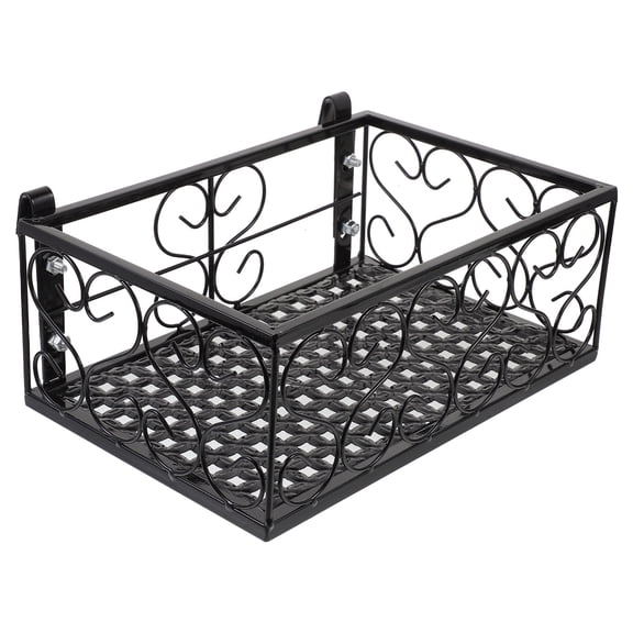 Mobutofu 1Set Iron Balcony Planter Shelf Hanging Flowerpot Holder for Outdoor Storage